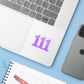 111 Engel Zahl Segnungen Aufkleber (Laptop mit iPhone)