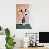 1129 Festigkeit und Ruhe eines Blumenminimalismus  Poster (Heimbüro)
