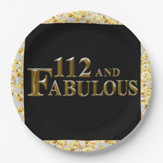 112 Geburtstag Pappteller (Vorderseite)