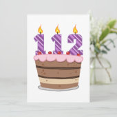 112 Geburtstagskuchen Karte (Stehend Vorderseite)