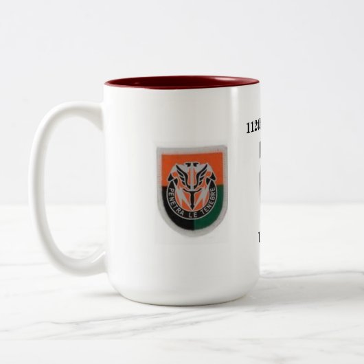 112th Signalbn-Tasse Zweifarbige Tasse (Links)