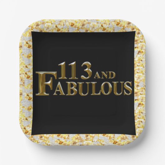 113 Geburtstag Pappteller (Vorderseite)
