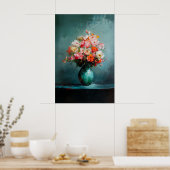 1140 Festigkeit und Ruhe eines Blumenminimalismus Poster (Küche)