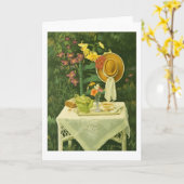 1144 Tea Time in Garden Grußkarte Karte (Gelbe Blume)