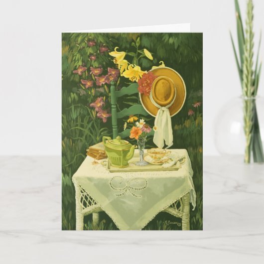 1144 Tea Time in Garden Mother's Day Card Karte (Vorderseite)