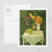 1144 Tea Time in Garden Postkarte (Vorne/Hinten)