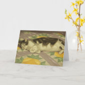 1149 Katze auf Quilt Birthday Card Karte (Gelbe Blume)