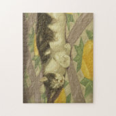 1149 Katze auf Quilt Puzzle (Vertikal)