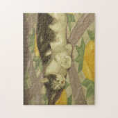 1149 Katze auf Quilt Puzzle (Vertikal)