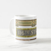 116th Untergrundbahn-Mosaik St. NY Kaffeetasse (Vorderseite Links)
