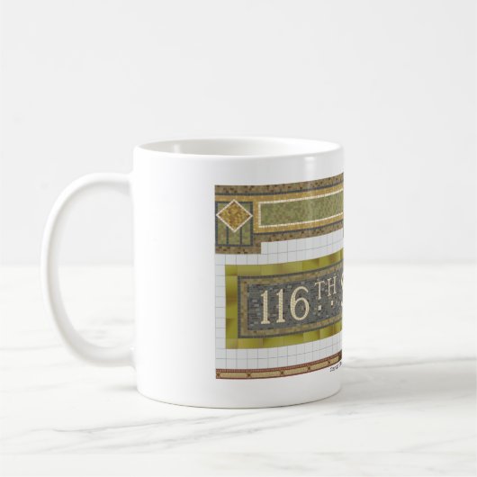 116th Untergrundbahn-Mosaik St. NY Kaffeetasse (Links)