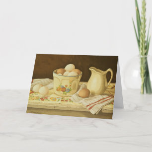 1175 Bowl of Eggs & Pitcher Greeting Card Karte
