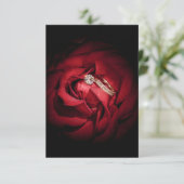 1178-Rote Rose mit Hochzeitsrennen Einladung (Stehend Vorderseite)