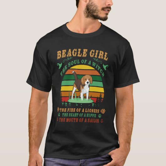 117 Beagle Mädchen das Soul Das Feuer das Herz der T-Shirt (Vorderseite)