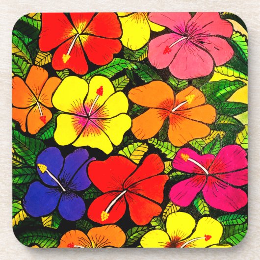 117 - Hibiskus-Untersetzer Getränkeuntersetzer (Vorderseite)