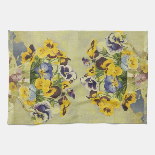 1187 Stiefmütterchen im Teacup Handtuch (Horizontal)