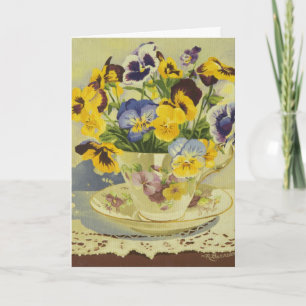 1187 Stiefmütterchen in Teacup Sympathy Card Karte