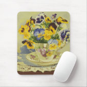 1187 Stiefmütterchen in Teetasse Mousepad (Mit Mouse)