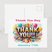 11.01. - Danke, Tag Postkarte (Vorne/Hinten)