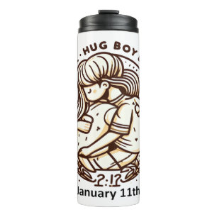 11.01. - Girl Hug Boy Day Thermosbecher