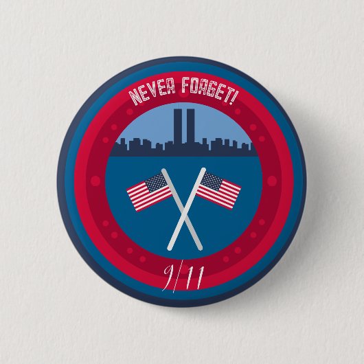 11.09. Vergessen Sie nie WTC Twin Towers NYC Button (Vorderseite)