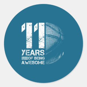 11 11. alter Basketball Basketball Spieler Jahre H Runder Aufkleber