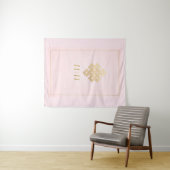 11:11 Ewiger Knoten Rosa Wandteppich (Beispiel (Horizontal))