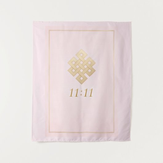 11:11 Ewiger Knoten Rosa Wandteppich (Vorderseite)