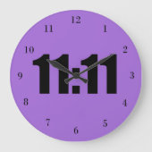 11:11 Glückszeit Lila Große Wanduhr (Vorderseite)