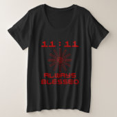 11:11 Immer gesegnet Große Größe T-Shirt (Design vorne)