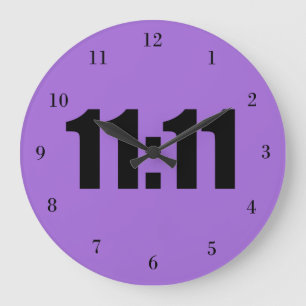11:11 Lucky Time Purple Große Wanduhr