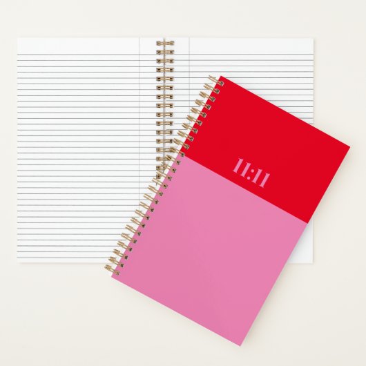 11:11 Manifestationsblatt | rosa und rote Farbblöc Notizblock (Innen)