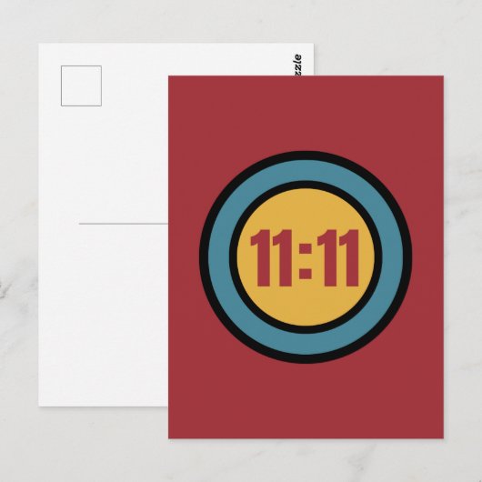 11:11 Retro-50er Postkarte (Vorne/Hinten)