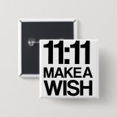 11:11 STELLEN EINEN WUNSCH-Knopf her Button (Vorne & Hinten)