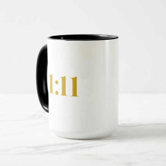 11:11 Tasse für Black & Gold Affirmation (Vorderseite Links)