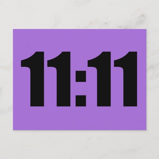 11:11 Uhr Lucky Time Digital Clock Lila Postkarte (Vorderseite)