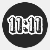 11:11 Uhr Runder Aufkleber (Vorderseite)