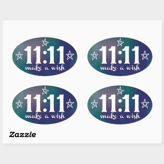 11:11, Wünsche machen Ovaler Aufkleber (Blatt)