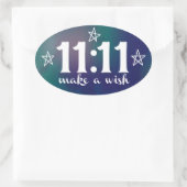 11:11, Wünsche machen Ovaler Aufkleber (Tasche)