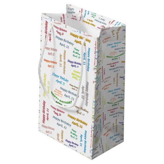 11. April Geschenktasche Kleine Geschenktüte (Rückseite Schrägansicht)