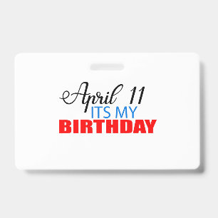 11. April ist mein Geburtstag Ausweis