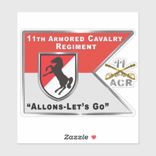 11. Armored Cavalry Regiment Aufkleber (Blatt)