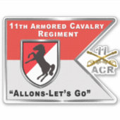 11. Armored Cavalry Regiment Aufkleber (Vorderseite)