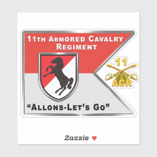 11. Armored Cavalry Regiment Aufkleber (Blatt)