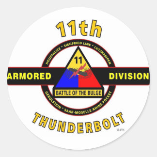 11. ARMORIERTE ABTEILUNG "THUNDERBOLT" RUNDER AUFKLEBER