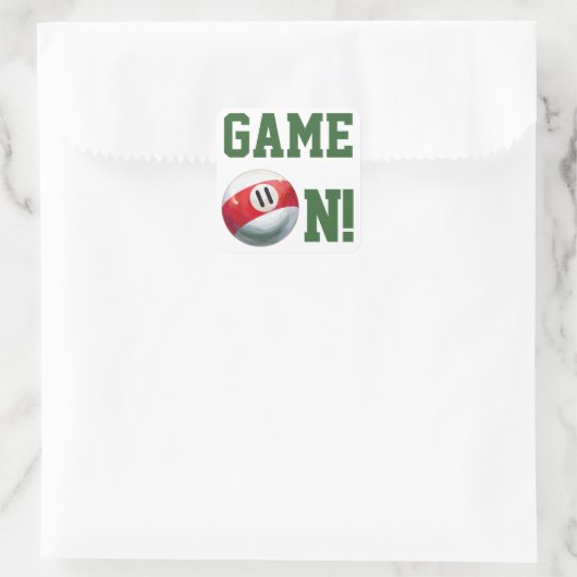 11 Ball Quadratischer Aufkleber (Tasche)