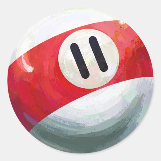 11 Ball Runder Aufkleber (Vorderseite)