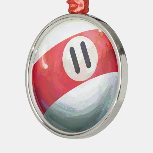 11 Ball Silbernes Ornament (Links)