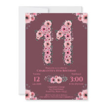 11. Big Birthday Girl Pink Blume Green Foliage