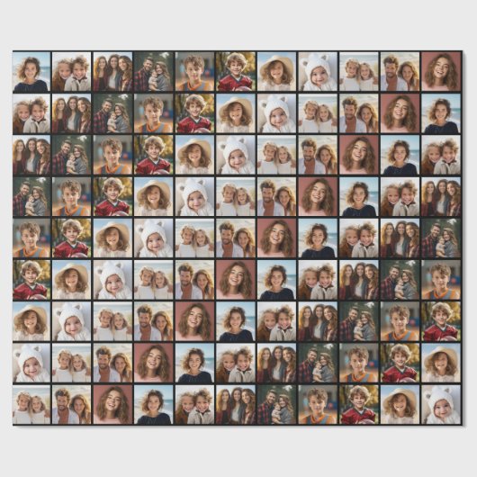 11 Bild-Collage Muster - Benutzerdefiniertes Gitte Geschenkpapier (Flach)